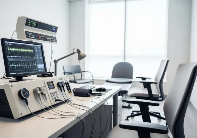 Professional polygraph and lie detector testing facility in Cardiff with Stoelting CPS examination equipment